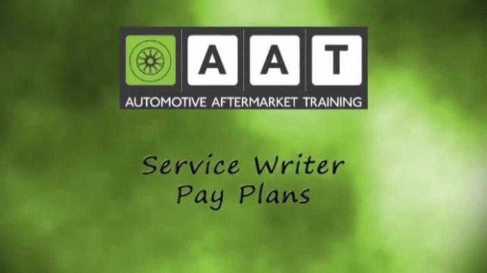 Service advisor pay plan example