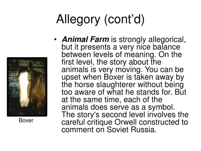 Allegory chart for animal farm