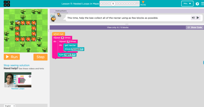 Code.org lesson 7 loops practice