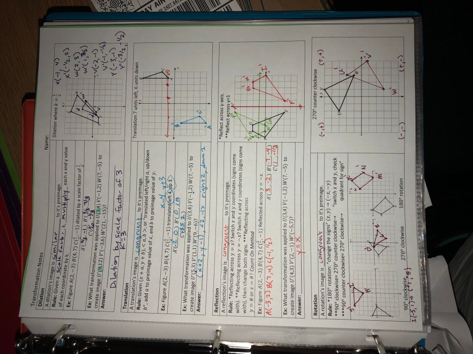 Geometry transformation composition worksheet answers key