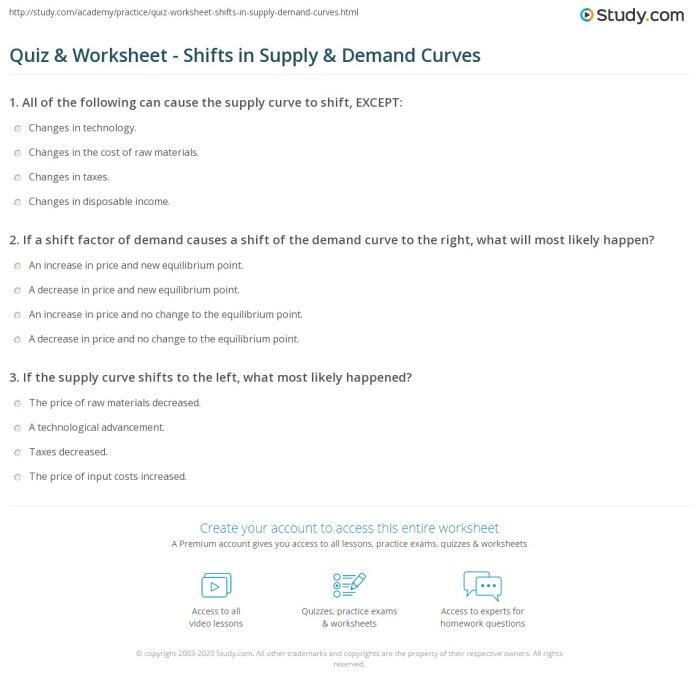 Shifting supply and demand worksheet answers